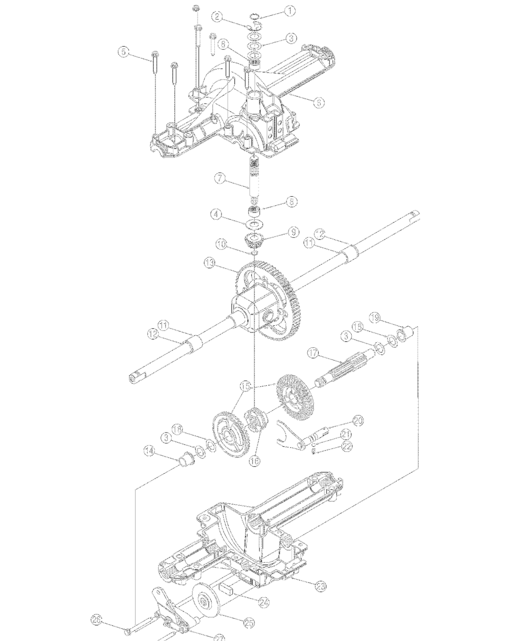 Transmission Assembly Diagram and Parts List for 2004 Yard Machines Lawn Tractor